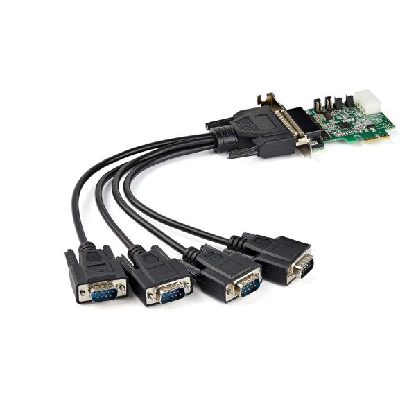 StarTech.com 4 Port PCI Express RS232 Seriële Kaart, PCIe RS232 Serial Host Controller Kaart, PCIe naar Serial DB9 Adapter Kaart, 16950 UART, Low Profile Uitbreidingskaart, Windows & Linux (PEX4S953LP)