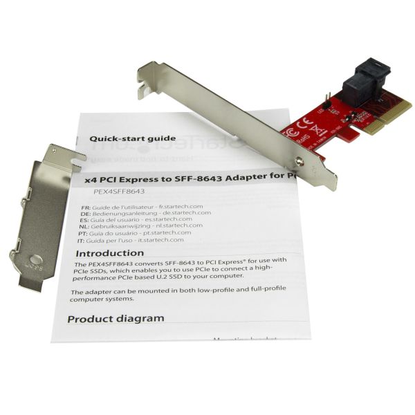 StarTech.com x4 PCI Express naar SFF-8643 Adapter voor PCIe NVMe U.2 SSD - PCI Express 2.5" NVM Express SSD Adapter (PEX4SFF8643)