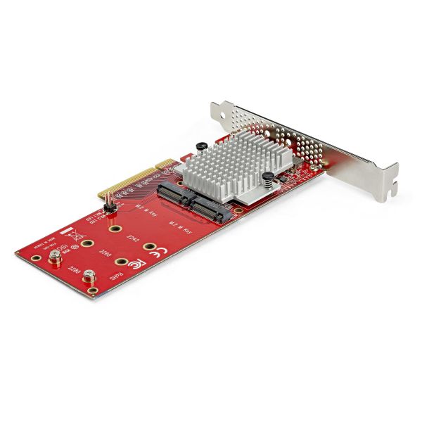 StarTech.com Dual M.2 PCIe SSD Adapter Kaart, x8 / x16 Dual NVMe of AHCI M.2 SSD naar PCI Express 3.0, M.2 NGFF PCIe (M-Key) Compatibel, Ondersteunt 2242, 2260, 2280, JBOD, Mac & PC (PEX8M2E2) StarTech.com Dual M.2 PCIe SSD Adapter Kaart, x8 / x16 Dual NVMe of AHCI M.2 SSD naar PCI Express 3.0, M.2 NGFF PCIe (M-Key) Compatibel, Ondersteunt 2242, 2260, 2280, JBOD, Mac & PC (PEX8M2E2)