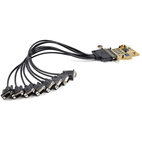 StarTech.com 8-Port PCI Express RS232 Serial Adapter Card - PCIe RS232 Seriële Kaart - 16C1050 UART Expansion Serieel - Multiport Serial DB9 Uitbreidingskaart - 15kV ESD - Windows & Linux (PEX8S1050)