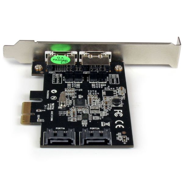 StarTech.com 2 Port PCI Express SATA 6 Gbps eSATA Controller Kaart, Dual Port PCIe SATA III Card, 2 Int/2 Ext, SATA III 6Gbps (PEXESAT322I) StarTech.com 2 Port PCI Express SATA 6 Gbps eSATA Controller Kaart, Dual Port PCIe SATA III Card, 2 Int/2 Ext, SATA III 6Gbps (PEXESAT322I)
