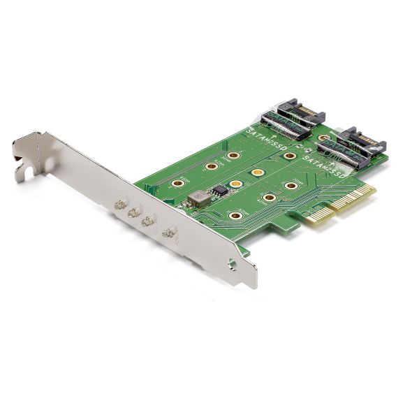 StarTech.com 3-Port M.2 SSD (NGFF) Adapter Kaart- 1 x PCIe (NVMe) M.2, 2 x SATA III M.2 - PCIe 3.0 (PEXM2SAT32N1)