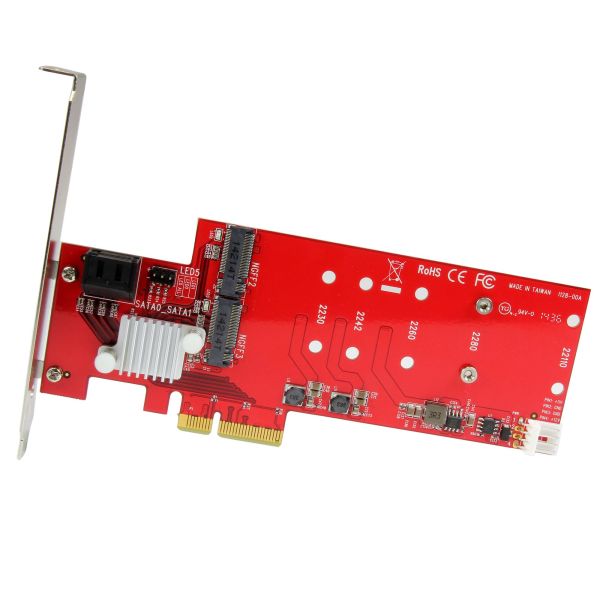 StarTech.com 2x M.2 NGFF SSD RAID Controller Kaart plus 2x SATA III Ports, PCIe, Twee Slot PCI Express M.2 RAID Kaart plus Twee SATA Poorten (PEXM2SAT3422)  StarTech.com 2x M.2 NGFF SSD RAID Controller Kaart plus 2x SATA III Ports, PCIe, Twee Slot PCI Express M.2 RAID Kaart plus Twee SATA Poorten (PEXM2SAT3422)