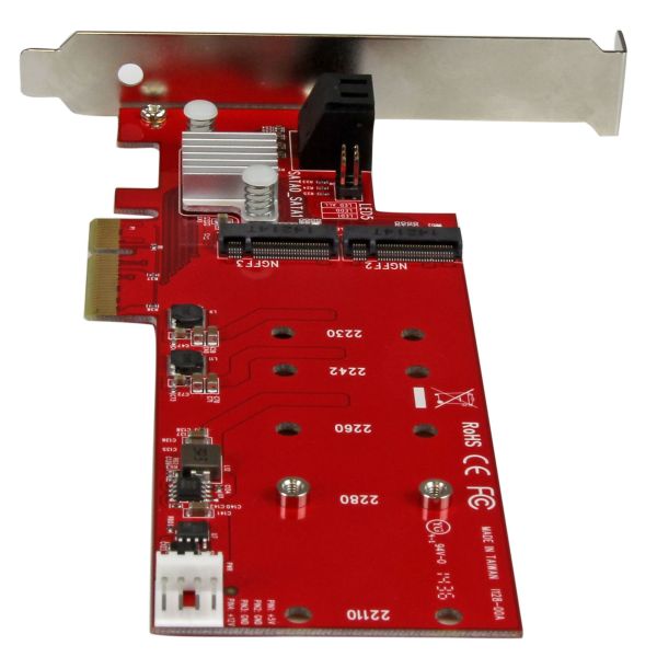 StarTech.com 2x M.2 NGFF SSD RAID Controller Kaart plus 2x SATA III Ports, PCIe, Twee Slot PCI Express M.2 RAID Kaart plus Twee SATA Poorten (PEXM2SAT3422)  StarTech.com 2x M.2 NGFF SSD RAID Controller Kaart plus 2x SATA III Ports, PCIe, Twee Slot PCI Express M.2 RAID Kaart plus Twee SATA Poorten (PEXM2SAT3422)