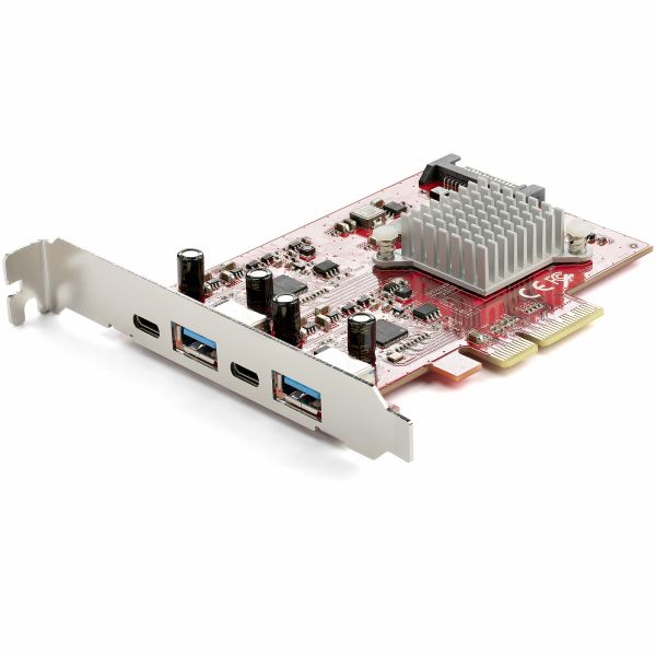 StarTech.com 4-Port USB PCIe Kaart - 10Gbps USB PCI Express Uitbreidingskaart met 2 Controllers - 2x USB-C & 2x USB-A ports (USB 3.2 Gen 2) - USB/USB-C PCI-e Kaart - Full Profile (PEXUSB312A2C2V)