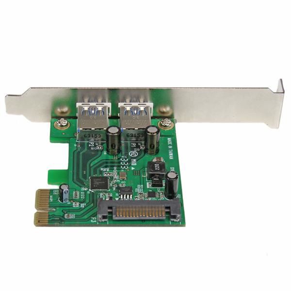 StarTech.com 2-poorts PCI Express (PCIe) SuperSpeed USB 3.0-kaartadapter met UASP SATA-voeding (PEXUSB3S24)