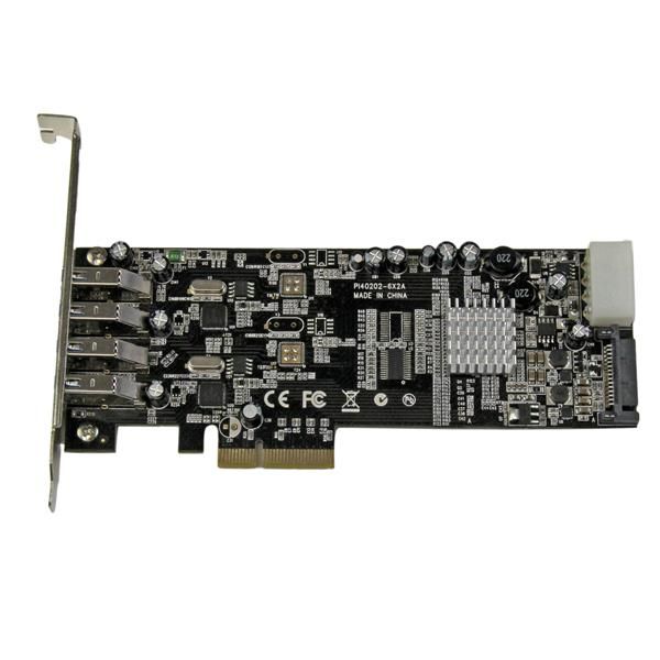 StarTech.com 4-poorts PCI Express (PCIe) SuperSpeed USB 3.0 kaartadapter met 2 speciale 5 Gbps kanalen UASP SATA/LP4-voeding (PEXUSB3S42V)