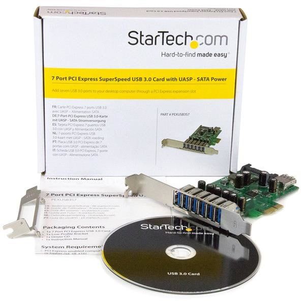 StarTech.com 7-poorts PCI Express USB 3.0 kaart standard en low-profile design (PEXUSB3S7)