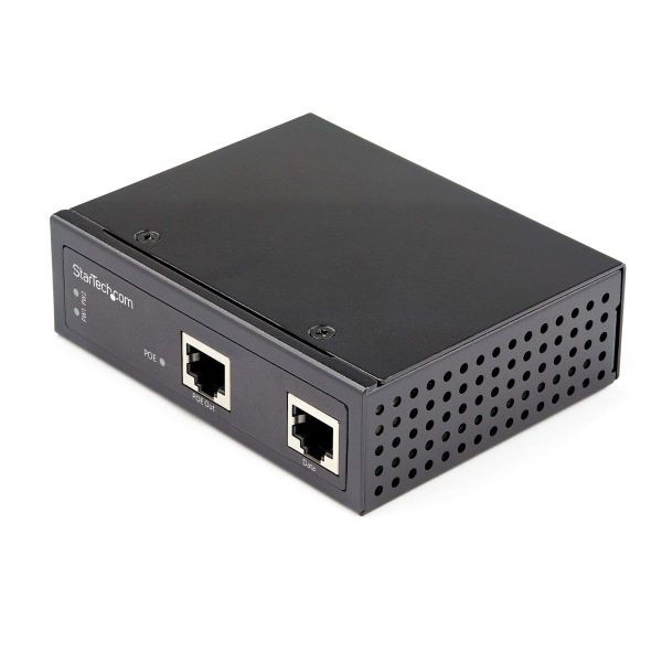 StarTech.com Industrial Gigabit PoE Injector High Speed/High Power 90W 802.3bt PoE++ 48V-56VDC DIN Rail UPoE/Ultra Power Over Ethernet Injector Adapter -40°C tot +75°C Rugged (POEINJ1G90W)