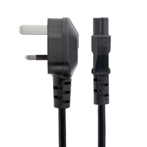 StarTech.com 2m UK Laptop Stroomkabel, BS 1363 to C5 (Clover Leaf), 2.5A 250V, 18AWG, UK Laptop Vervangkabel, Printer Voedingskabel, Laptop Lader Kabel / Laadkabel (PXTNB3SUK2M)