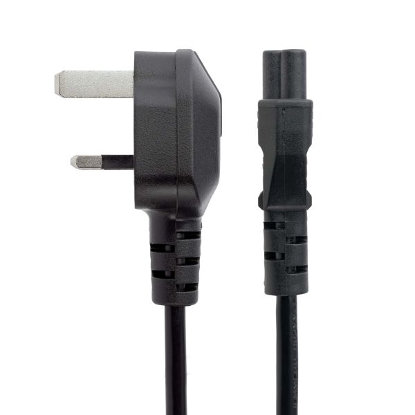 StarTech.com 2m UK Laptop Stroomkabel, BS 1363 to C5 (Clover Leaf), 2.5A 250V, 18AWG, UK Laptop Vervangkabel, Printer Voedingskabel, Laptop Lader Kabel / Laadkabel (PXTNB3SUK2M)
