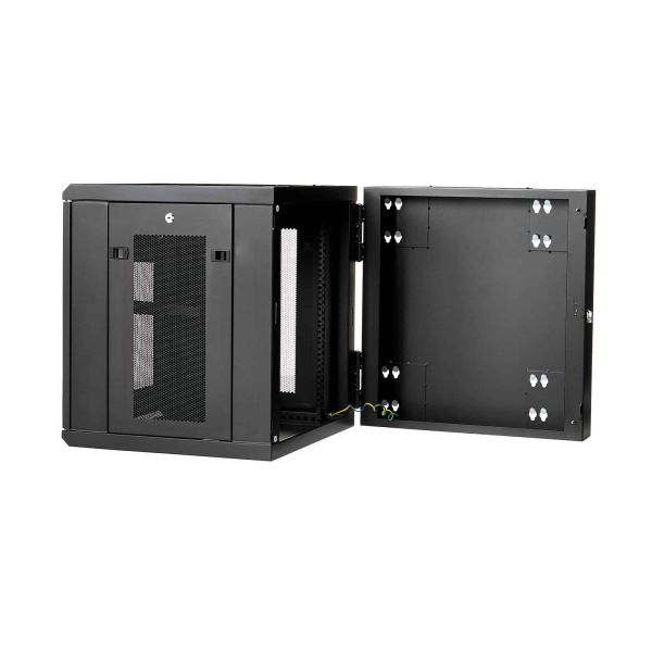 StarTech.com 12U 19" Wandmonteerbaar Netwerk Cabinet, Diepte 51cm (20"), 4 Post, Afsluitbaar IT Rack met Schap, Geventileerd Data Rack voor Switch, Cisco 3850, 2960 Series (RK1224WALHM)