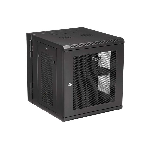 StarTech.com 12U 19" Wandmonteerbaar Netwerk Cabinet, Diepte 51cm (20"), 4 Post, Afsluitbaar IT Rack met Schap, Geventileerd Data Rack voor Switch, Cisco 3850, 2960 Series (RK1224WALHM)