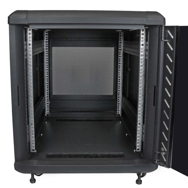 StarTech.com 12U Enterprise-Grade Server Rack Cabinet, 19in Vergrendelbare 4-Post Patchkast met 75cm Montagediepte en 800kg Draagkracht (RK1236BKF)