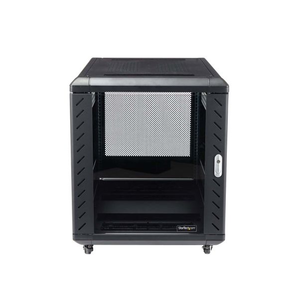 StarTech.com 12U Enterprise-Grade Server Rack Cabinet, 19in Vergrendelbare 4-Post Patchkast met 75cm Montagediepte en 800kg Draagkracht (RK1236BKF)