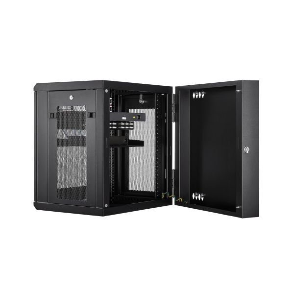 StarTech.com 4 Post 12U Wandmonteerbare Netwerkkast met 1U Schap, 19" Scharnierende Patchkast voor Data/AV/Electronica/Computer Apparatuur, Veelzijdig Geventileerd Server Rack, Vergrendelbaar (RK12WALHM) StarTech.com 4 Post 12U Wandmonteerbare Netwerkkast met 1U Schap, 19" Scharnierende Patchkast voor Data/AV/Electronica/Computer Apparatuur, Veelzijdig Geventileerd Server Rack, Vergrendelbaar (RK12WALHM)