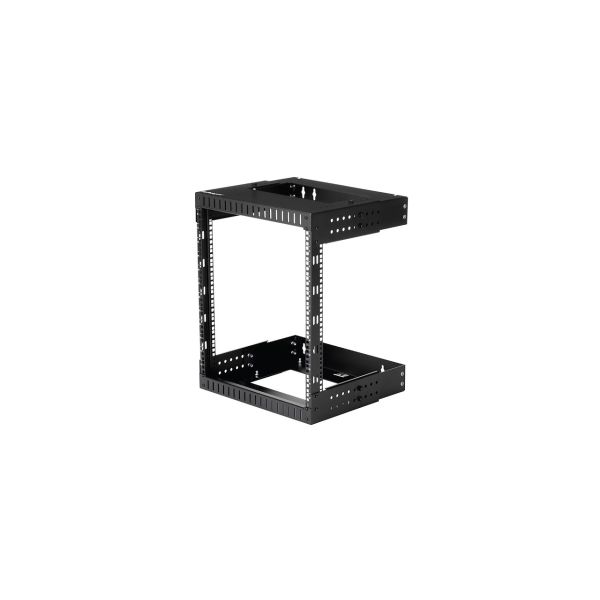 StarTech.com 2 Post 12U Heavy-Duty Wandmonteerbare Server Rack, 19" Open Frame Netwerk Rack met Verstelbare Diepte, Data Rack voor IT/AV/Patchpaneel/Computer Apparatuur, Incl Kooimoeren en Schroeven (RK12WALLOA)