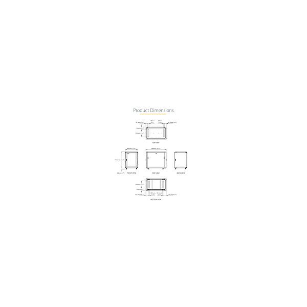 StarTech.com 15U rack serverkast inclusief zwenkwielen en stelvoeten 32" diep (RK1536BKF)