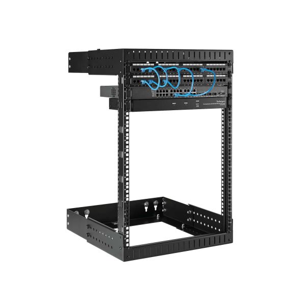 StarTech.com 2 Post 15U Heavy-Duty Wandmonteerbare Server Rack, 19" Open Frame Netwerk Rack met Verstelbare Diepte, Data Rack voor IT/AV/Patchpaneel/Computer Apparatuur, Incl Kooimoeren en Schroeven (RK15WALLOA) 1/11 StarTech.com 2 Post 15U Heavy-Duty Wandmonteerbare Server Rack, 19" Open Frame Netwerk Rack met Verstelbare Diepte, Data Rack voor IT/AV/Patchpaneel/Computer Apparatuur, Incl Kooimoeren en Schroeven (RK15WALLOA)