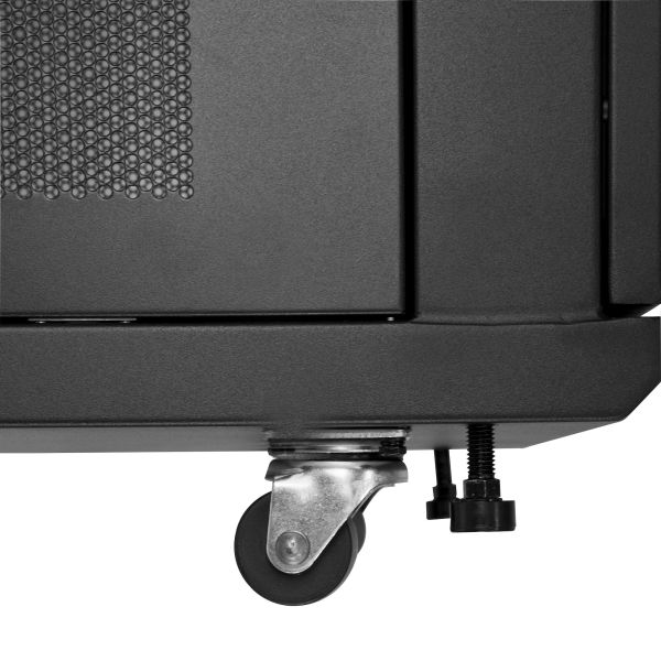 StarTech.com 4 Post 18U Netwerkkast, Vergrendelbare 19" Patchkast voor Computer / AV / IT / Data Apparatuur, Server Rack voor Bureau/Thuis met Wielen & Verstelbare Montagerails (RK1833BKM)