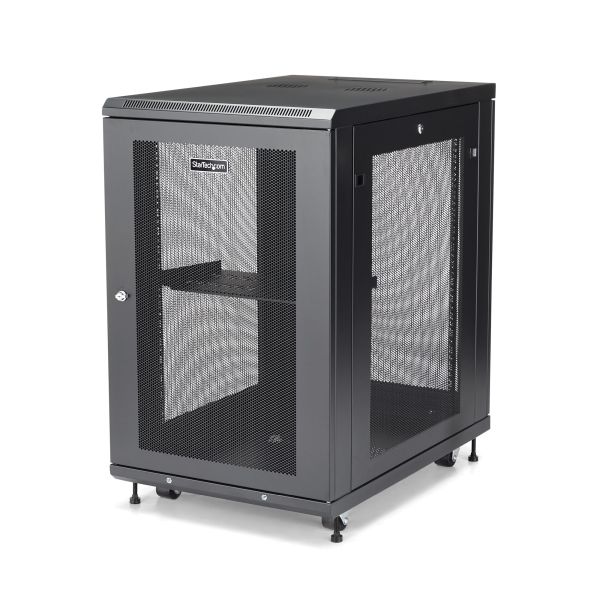 StarTech.com 4 Post 18U Netwerkkast, Vergrendelbare 19" Patchkast voor Computer / AV / IT / Data Apparatuur, Server Rack voor Bureau/Thuis met Wielen & Verstelbare Montagerails (RK1833BKM) StarTech.com 4 Post 18U Netwerkkast, Vergrendelbare 19" Patchkast voor Computer / AV / IT / Data Apparatuur, Server Rack voor Bureau/Thuis met Wielen & Verstelbare Montagerails (RK1833BKM)