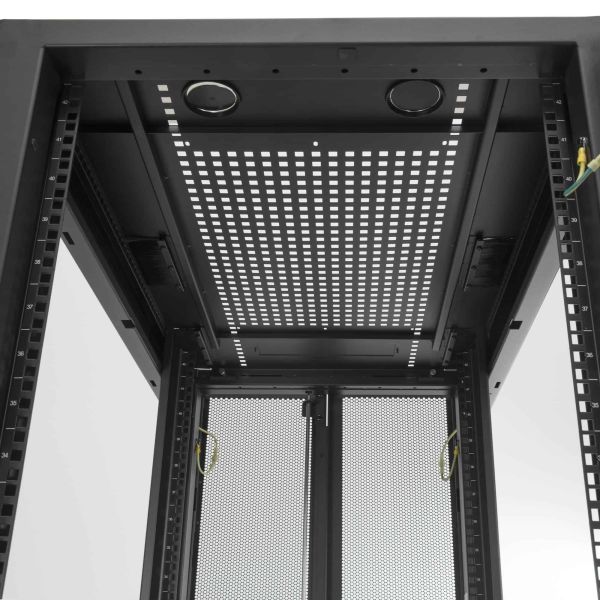 StarTech.com 4 Post 25U Netwerkkast, Vergrendelbare 19" Patchkast voor Computer / AV / IT / Data Apparatuur, Server Rack voor Bureau/Thuis met Wielen & Verstelbare Montagerails (RK2537BKM)