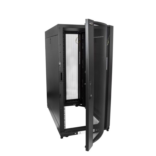 StarTech.com 4 Post 25U Netwerkkast, Vergrendelbare 19" Patchkast voor Computer / AV / IT / Data Apparatuur, Server Rack voor Bureau/Thuis met Wielen & Verstelbare Montagerails (RK2537BKM)