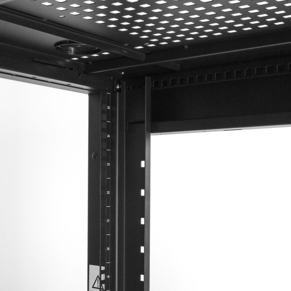 StarTech.com 4 Post 25U Netwerkkast, Vergrendelbare 19" Patchkast voor Computer / AV / IT / Data Apparatuur, Server Rack voor Bureau/Thuis met Wielen & Verstelbare Montagerails (RK2537BKM)