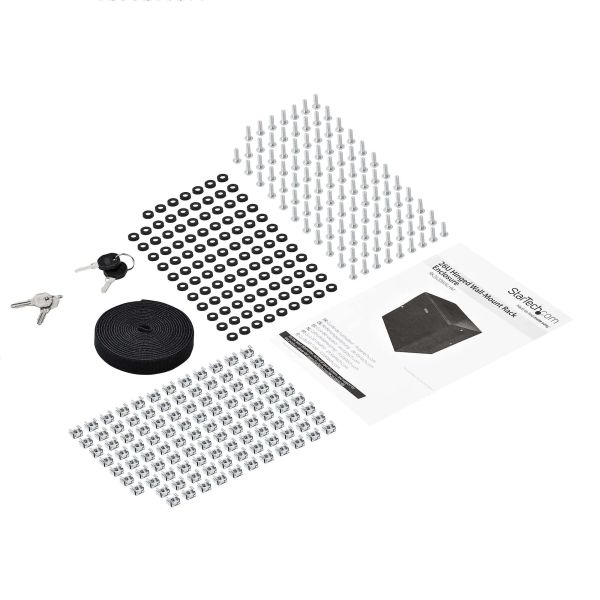 StarTech.com 4 Post 26U Wandmonteerbare Netwerkkast met 1U Schap, 19" Scharnierende Patchkast voor Data/AV/Electronica/Computer Apparatuur, Veelzijdig Geventileerd Server Rack, Vergrendelbaar (RK2620WALHM)