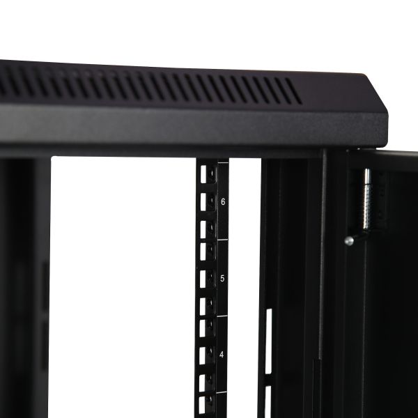 StarTech.com 2 Post 6U Wandmonteerbare Netwerkkast met 1U Schap, 19" Scharnierende Patchkast voor Data/AV/Electronica/Computer Apparatuur, Veelzijdig Geventileerd Server Rack, Vergrendelbaar (RK616WALM)
