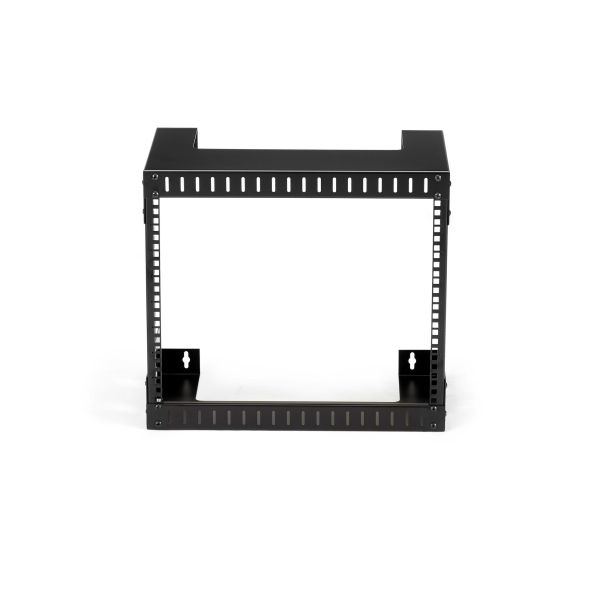 StarTech.com 2 Post 8U Heavy-Duty Wandmonteerbare Server Rack, 19" Open Frame Netwerk Rack, 30cm Diep, Data Rack voor IT/AV/Patchpaneel/Computer Apparatuur, Incl Kooimoeren en Schroeven (RK812WALLO)