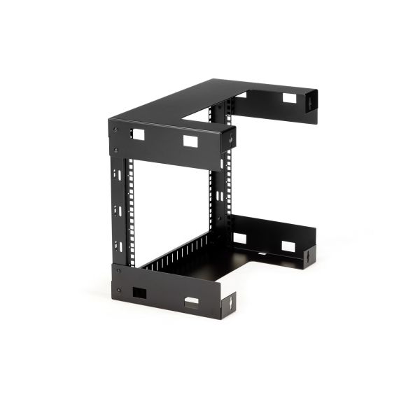 StarTech.com 2 Post 8U Heavy-Duty Wandmonteerbare Server Rack, 19" Open Frame Netwerk Rack, 30cm Diep, Data Rack voor IT/AV/Patchpaneel/Computer Apparatuur, Incl Kooimoeren en Schroeven (RK812WALLO)