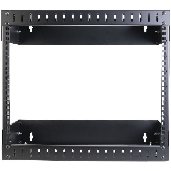 StarTech.com 2 Post 8U Heavy-Duty Wandmonteerbare Server Rack, 19" Open Frame Netwerk Rack met Verstelbare Diepte, Data Rack voor IT/AV/Patchpaneel/Computer Apparatuur, Incl Kooimoeren en Schroeven (RK812WALLOA)