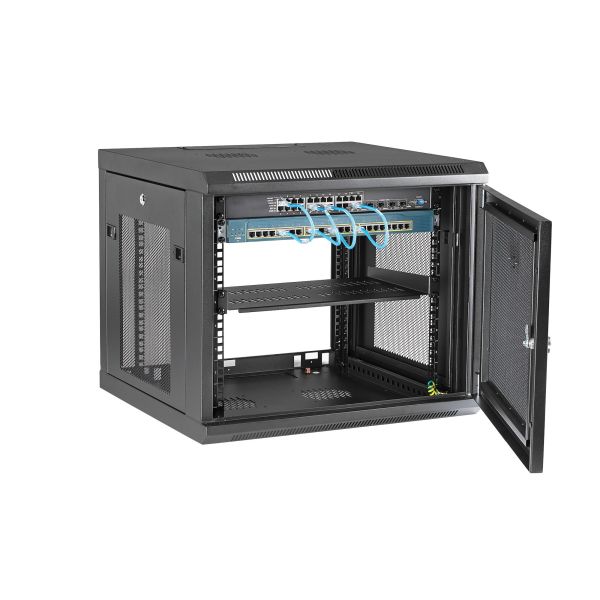 StarTech.com 4 Post 9U Wandmonteerbare Netwerkkast met 1U Schap, 19" Patchkast voor Data/AV/Electronica/Computer Apparatuur, Compacte Geventileerd Server Rack, Vergrendelbaar (RK920WALM) StarTech.com 4 Post 9U Wandmonteerbare Netwerkkast met 1U Schap, 19" Patchkast voor Data/AV/Electronica/Computer Apparatuur, Compacte Geventileerd Server Rack, Vergrendelbaar (RK920WALM)