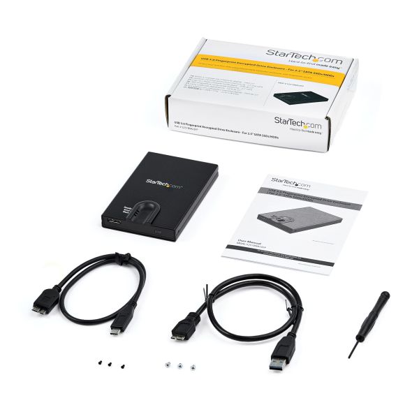 StarTech.com Versleutelbare externe hardeschijf behuizing vingerafdruk toegang voor 2,5" SATA (S251BMU3FP)  StarTech.com Versleutelbare externe hardeschijf behuizing vingerafdruk toegang voor 2,5" SATA (S251BMU3FP)