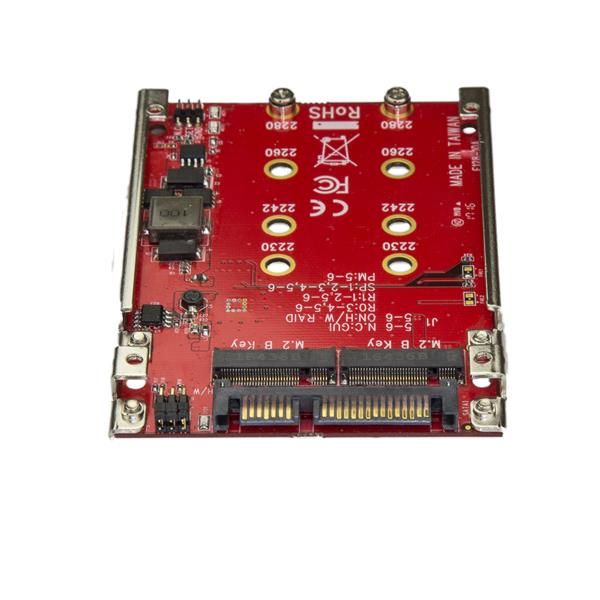 StarTech.com Dubbel sleufs M.2 schijf naar SATA adapter voor 2.5" drive bay RAID (S322M225R)