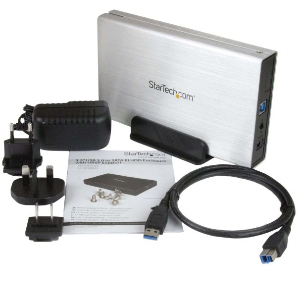 StarTech.com Externe USB 3.0 naar 3,5" SATA III SSD/HDD Behuizing met UASP - Zilver/Aluminium - USB naar 3.5" SATA Harde Schijf Behuizing (S3510SMU33)
