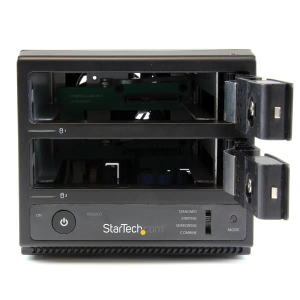 StarTech.com USB 3.0 / eSATA trayless 3,5 inch SATA III harde-schijfbehuizing met dubbele bay en UASP SATA 6 Gbps Hot-Swap HDD-behuizing met 2 bays (S352BU33RER)  StarTech.com USB 3.0 / eSATA trayless 3,5 inch SATA III harde-schijfbehuizing met dubbele bay en UASP SATA 6 Gbps Hot-Swap HDD-behuizing met 2 bays (S352BU33RER)