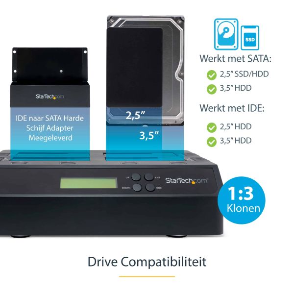 StarTech.com 4-Bay Hard Drive Cloner en Wisser, Standalone 1:3 HDD/SSD Kloner/Copier/Earser, USB 3.0/eSATA naar SATA Docking Station, Hard Disk Duplicator en Secure Erase Dock, Toolless/Top-Loading Ontwerp (SATDOCK4U3RE) 5/8 StarTech.com 4-Bay Hard Drive Cloner en Wisser, Standalone 1:3 HDD/SSD Kloner/Copier/Earser, USB 3.0/eSATA naar SATA Docking Station, Hard Disk Duplicator en Secure Erase Dock, Toolless/Top-Loading Ontwerp (SATDOCK4U3RE)