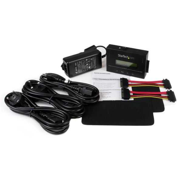 StarTech.com 1:1 Standalone Hard Drive Cloner & Wisser, SATA HDD/SSD Disk Kloner/Copier/Eraser, LCD display, TAA Compliant, OS Onafhankelijk (SATDUP11)