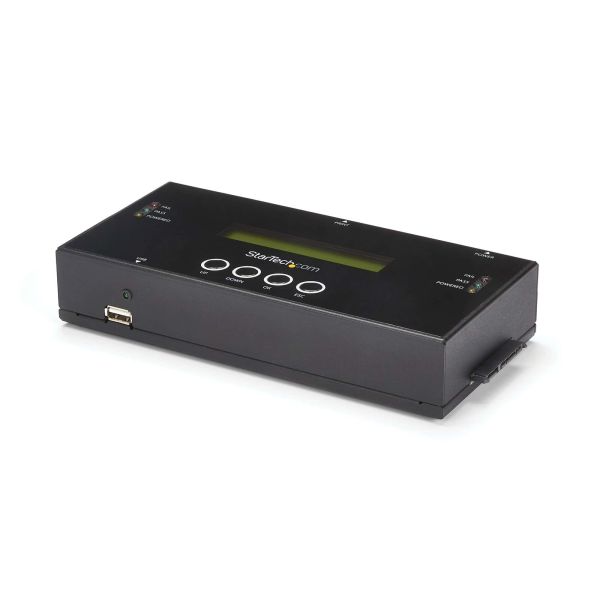 StarTech.com 1:1 Standalone Hard Drive Cloner & Wisser, SAS en SATA HDD/SSD Kloner/Copier/Eraser, Hard Disk Duplicator en Secure Erase Dock, LCD Display, TAA Compliant (SATSASDUPE11)