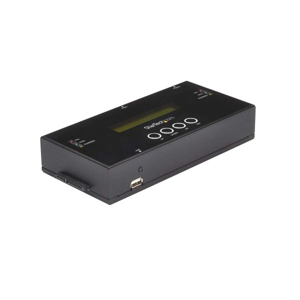 StarTech.com 1:1 Standalone Hard Drive Cloner & Wisser, SAS en SATA HDD/SSD Kloner/Copier/Eraser, Hard Disk Duplicator en Secure Erase Dock, LCD Display, TAA Compliant (SATSASDUPE11)