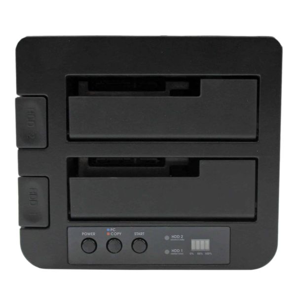 StarTech.com Dual Bay Hard Drive Cloner, Standalone USB 3.2 Gen 1 (5 Gbps) / eSATA naar 2.5/3.5" SATA III HDD/SSD Kloner/Copier, Harde Schijf Duplicator Dock, Hard Disk Copy (SDOCK2U33RE)