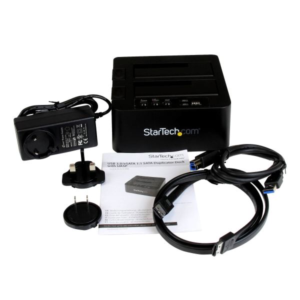StarTech.com Dual Bay Hard Drive Cloner, Standalone USB 3.2 Gen 1 (5 Gbps) / eSATA naar 2.5/3.5" SATA III HDD/SSD Kloner/Copier, Harde Schijf Duplicator Dock, Hard Disk Copy (SDOCK2U33RE)