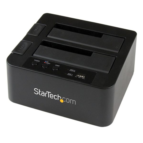 StarTech.com Dual Bay Hard Drive Cloner, Standalone USB 3.2 Gen 1 (5 Gbps) / eSATA naar 2.5/3.5" SATA III HDD/SSD Kloner/Copier, Harde Schijf Duplicator Dock, Hard Disk Copy (SDOCK2U33RE)