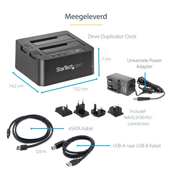 StarTech.com Dual Bay Hard Drive Cloner, Standalone USB 3.2 Gen 1 (5 Gbps) / eSATA naar 2.5/3.5" SATA III HDD/SSD Kloner/Copier, Harde Schijf Duplicator Dock, Hard Disk Copy (SDOCK2U33RE)