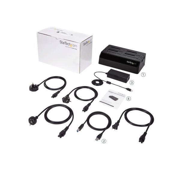StarTech.com USB 3.0 naar SATA 6 Gbps hard drive docking station met 4 bays, UASP & dubbele ventilatoren 2,5/3,5 inch SSD / HDD dock (SDOCK4U33)