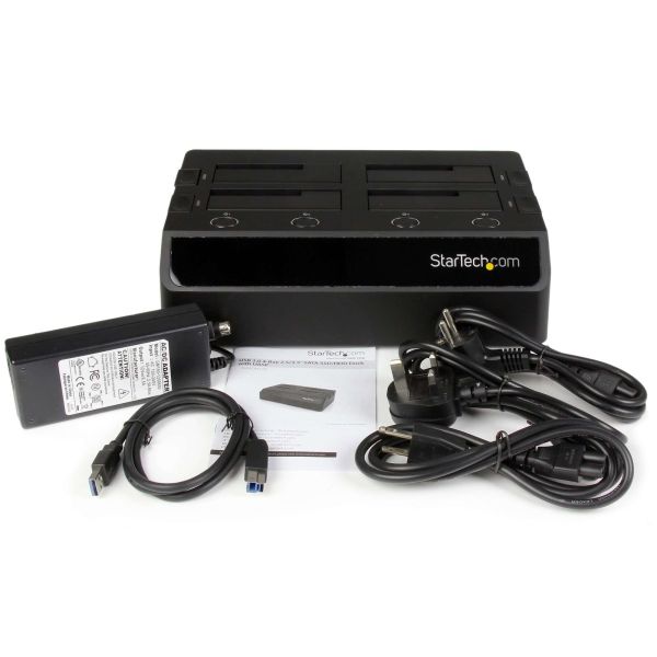 StarTech.com USB 3.0 naar SATA 6 Gbps hard drive docking station met 4 bays, UASP & dubbele ventilatoren 2,5/3,5 inch SSD / HDD dock (SDOCK4U33)