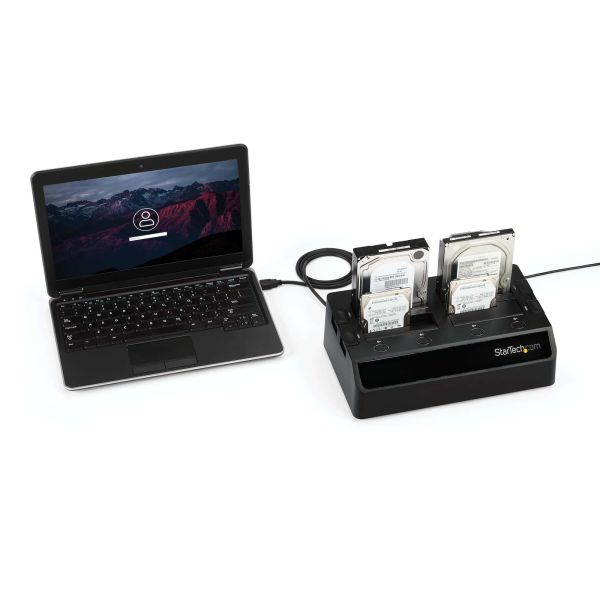 StarTech.com USB 3.0 naar SATA 6 Gbps hard drive docking station met 4 bays, UASP & dubbele ventilatoren 2,5/3,5 inch SSD / HDD dock (SDOCK4U33)