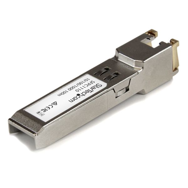 StarTech.com Cisco Compatibele Gigabit RJ45 SFP Transceiver Module Koper - Mini-GBIC met Digital Diagnostics Monitoring (SFPC1110) StarTech.com Cisco Compatibele Gigabit RJ45 SFP Transceiver Module Koper - Mini-GBIC met Digital Diagnostics Monitoring (SFPC1110)